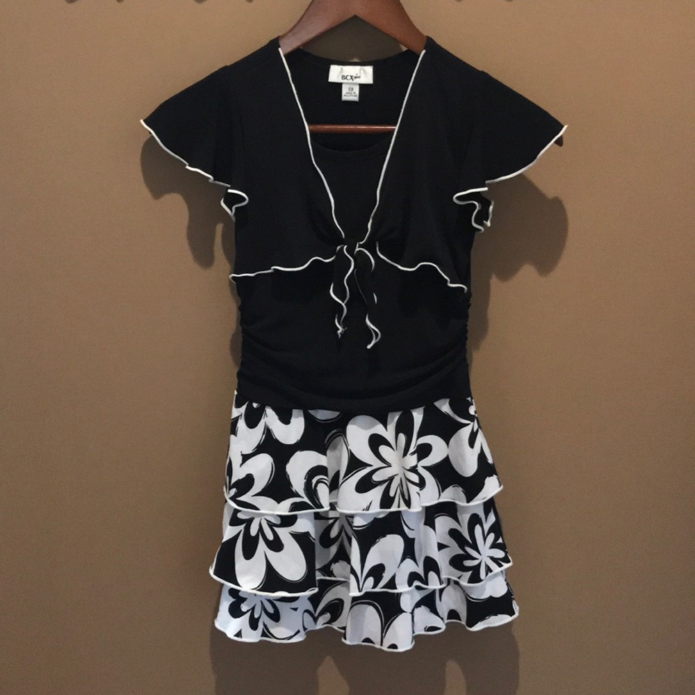 BCX girl Black/White Dress SZ 6X